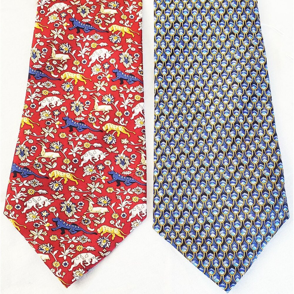 2 NWT The Metropolitan Museum of Art Mens Neck Ties Tie Geometric Animals Floral